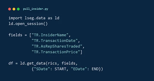 downloading US insider-trade data from LSEG in Python